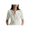 Polo Ralph Lauren Solid Color Cable Knit Short Sleeve Cardigan Women Tops White 100053185