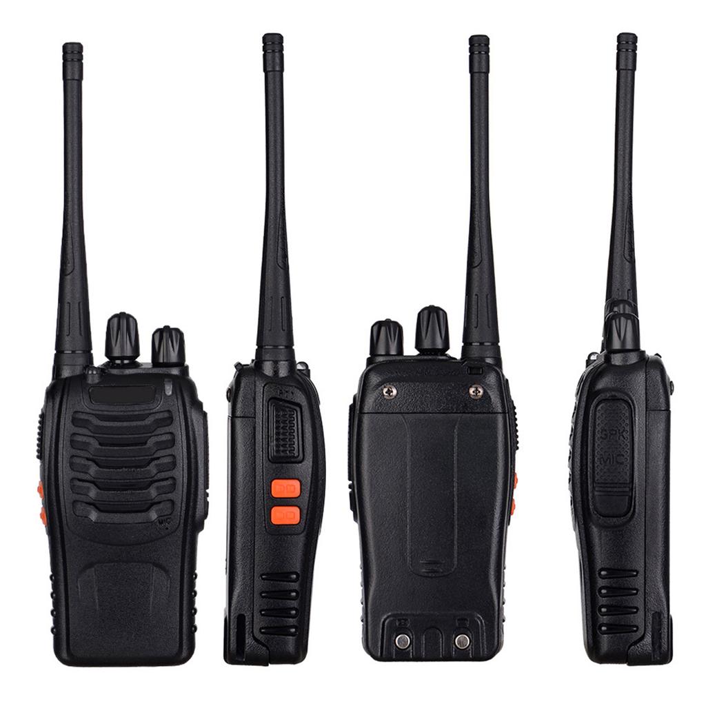 מכשירי קשר דו-כיווניים UHF 400-470MHz משדר-מקלט FM 16 ערוצים ידניים עם אוזניות, פנס, נטענים
