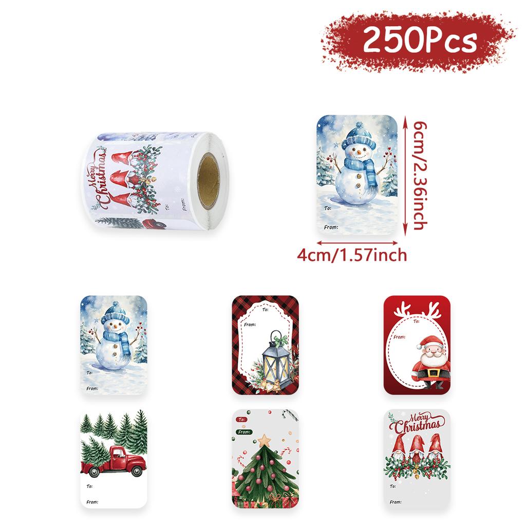 Christmas Gift Name Stickers Merry Christmas Decorations for Home 2025 Xmas Gifts Lables Ornament Navidad Natal New Year 2026