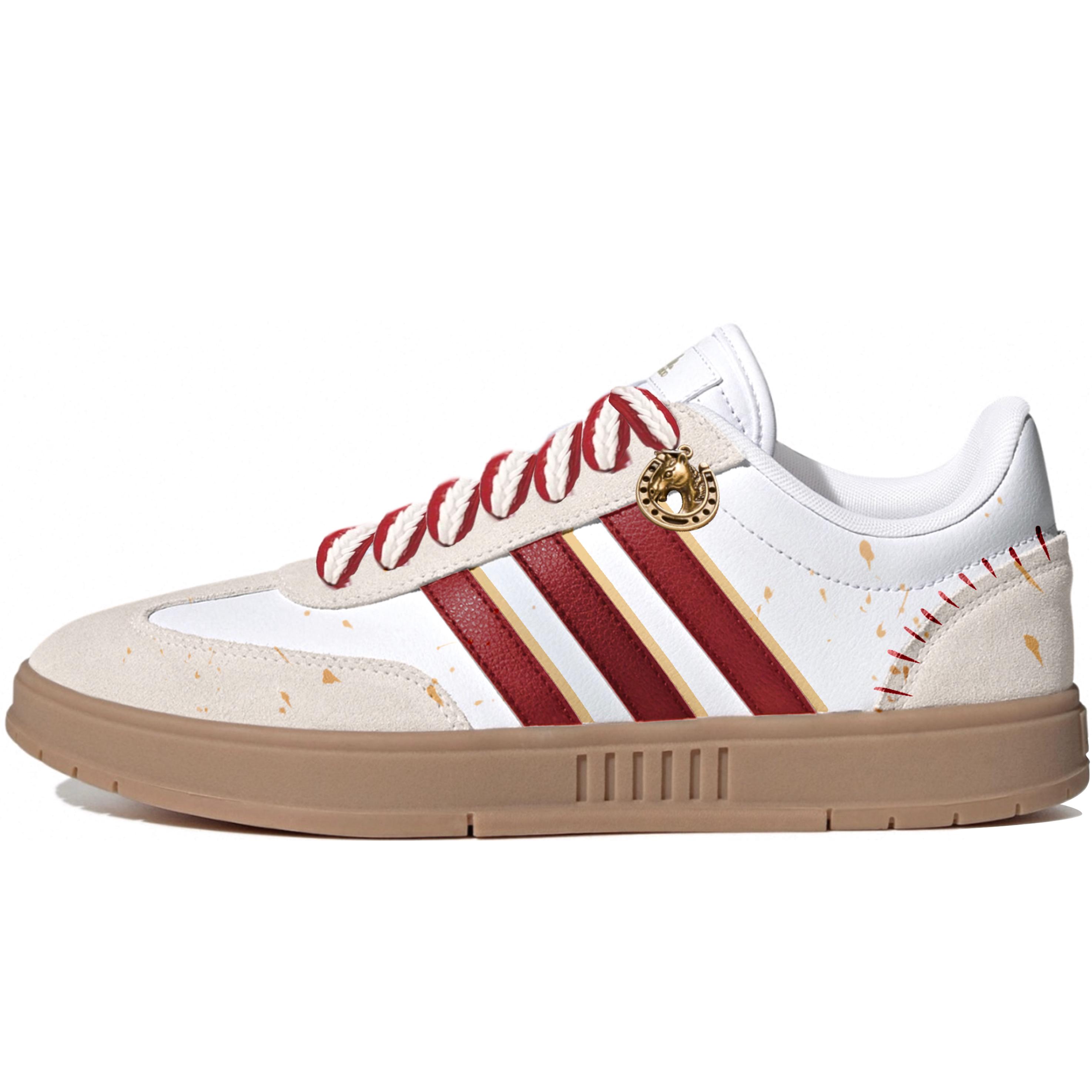 

Adidas Gradas Hot On The Market, CNY New Year Edition, German Army Trainers, Vintage Niche, Horse Charm Style Leather IE9044(Team204-) 37⅓