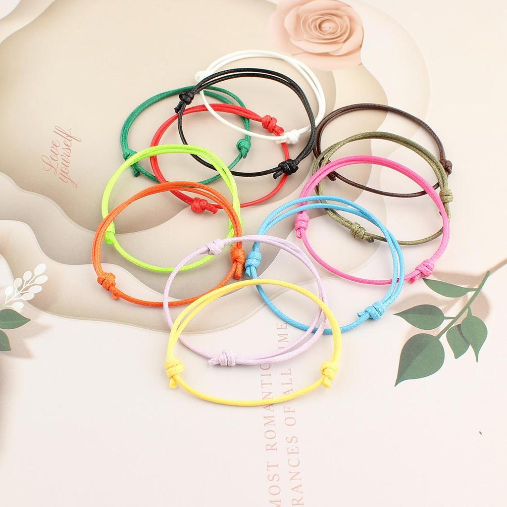 Bracelet ajustable tissé à la main en fil de cire coréen, design coloré de 1,5 mm