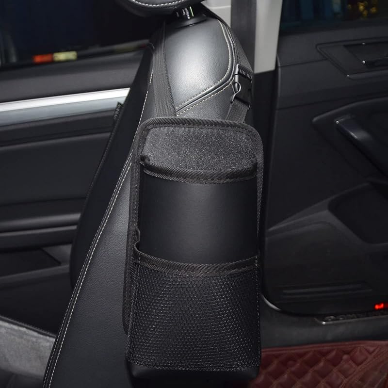 2 In 1 Large Cup Holder, 80 Oz Auto Water Bottle Holder Bag, Bottles & Big Drinks. Hanging Multi-Function Mini Car Seat Side Organizer, Phones, Stuff