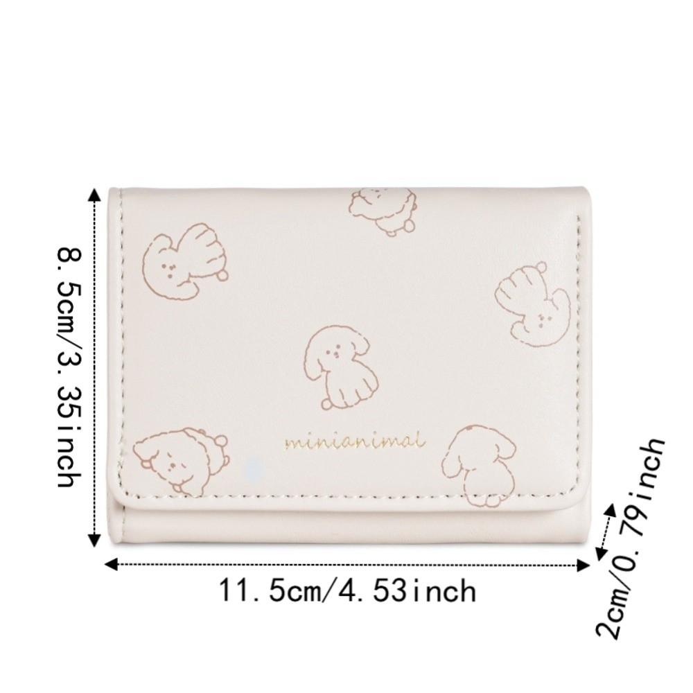 Cute Pattern Cartoon Trifold Wallet Korean-Style Pu Leather Coin Purse Card Holder Daily Outings
