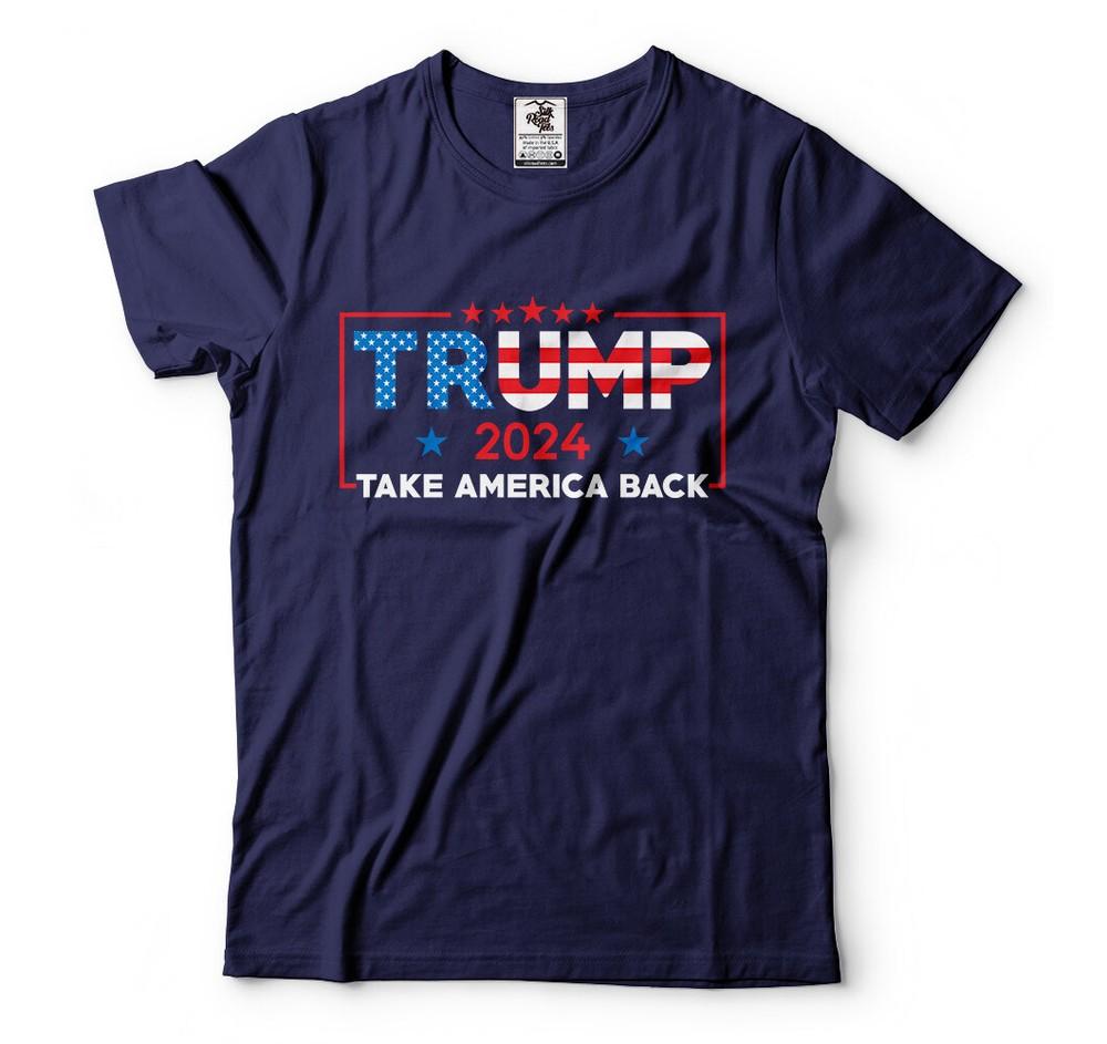 Mens Take America Back Trump 2024 Tee Shirt Republican Party Tshirt Unisex T-Shirt S