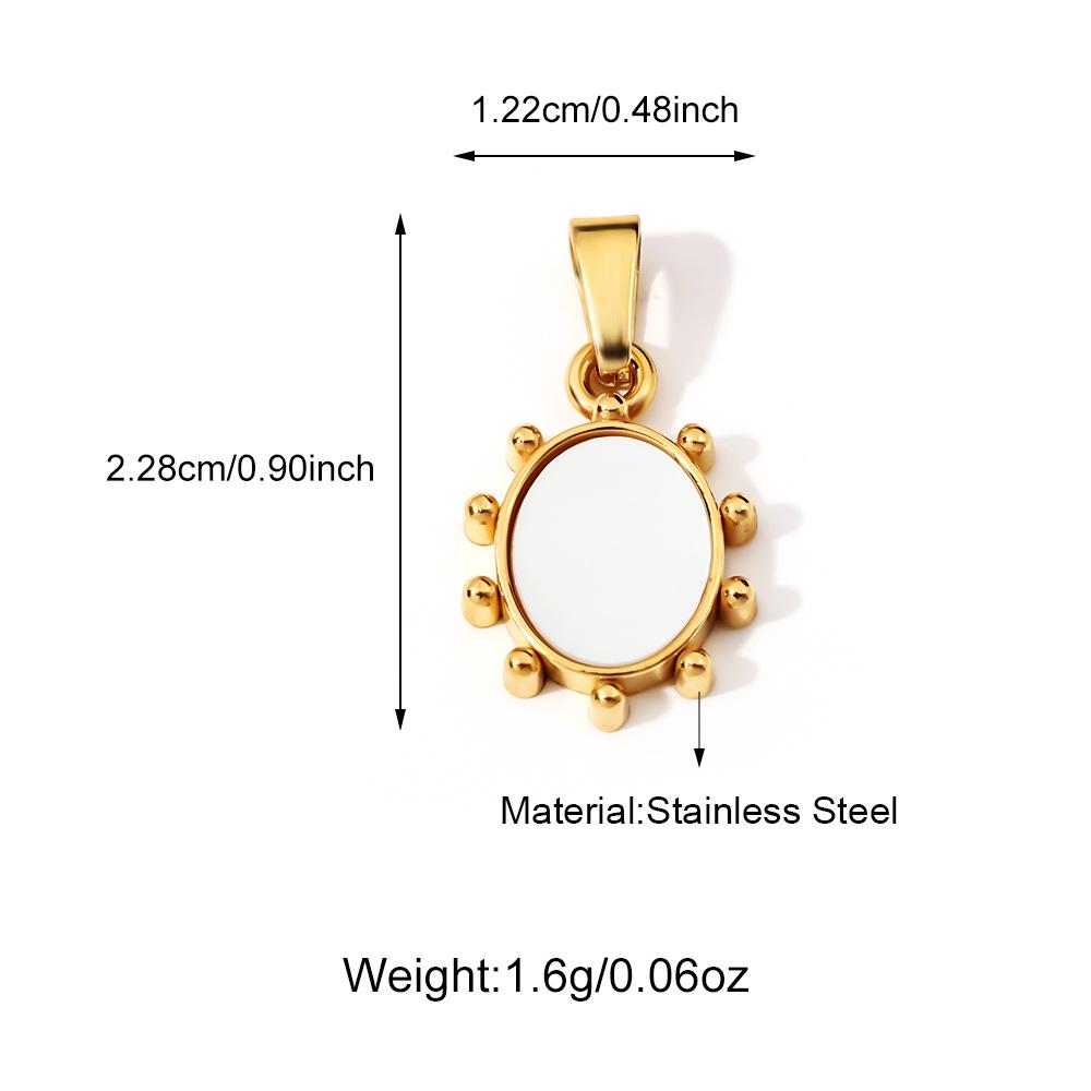 18K Gold French Vintage White Shell Flower Pendant for DIY Bracelet/Necklace Jewelry