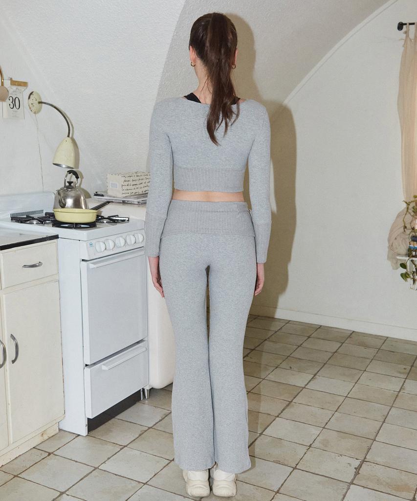 Yuhili Modal Knit Flare Pants / Melange