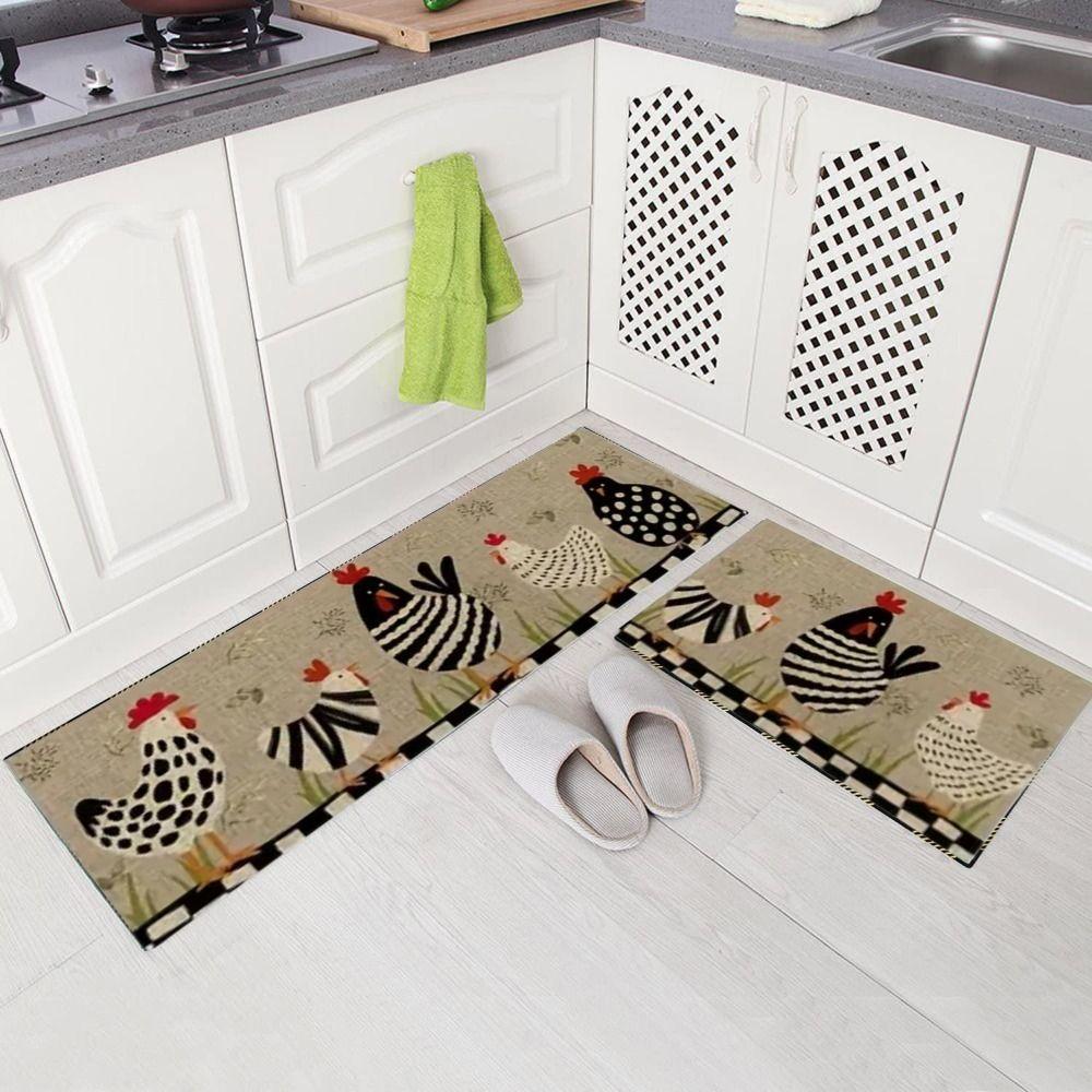 Super Absorbent Kitchen Carpet Wipeable Floor Mat Soft Chicken Kitchen Mat  Home Decor