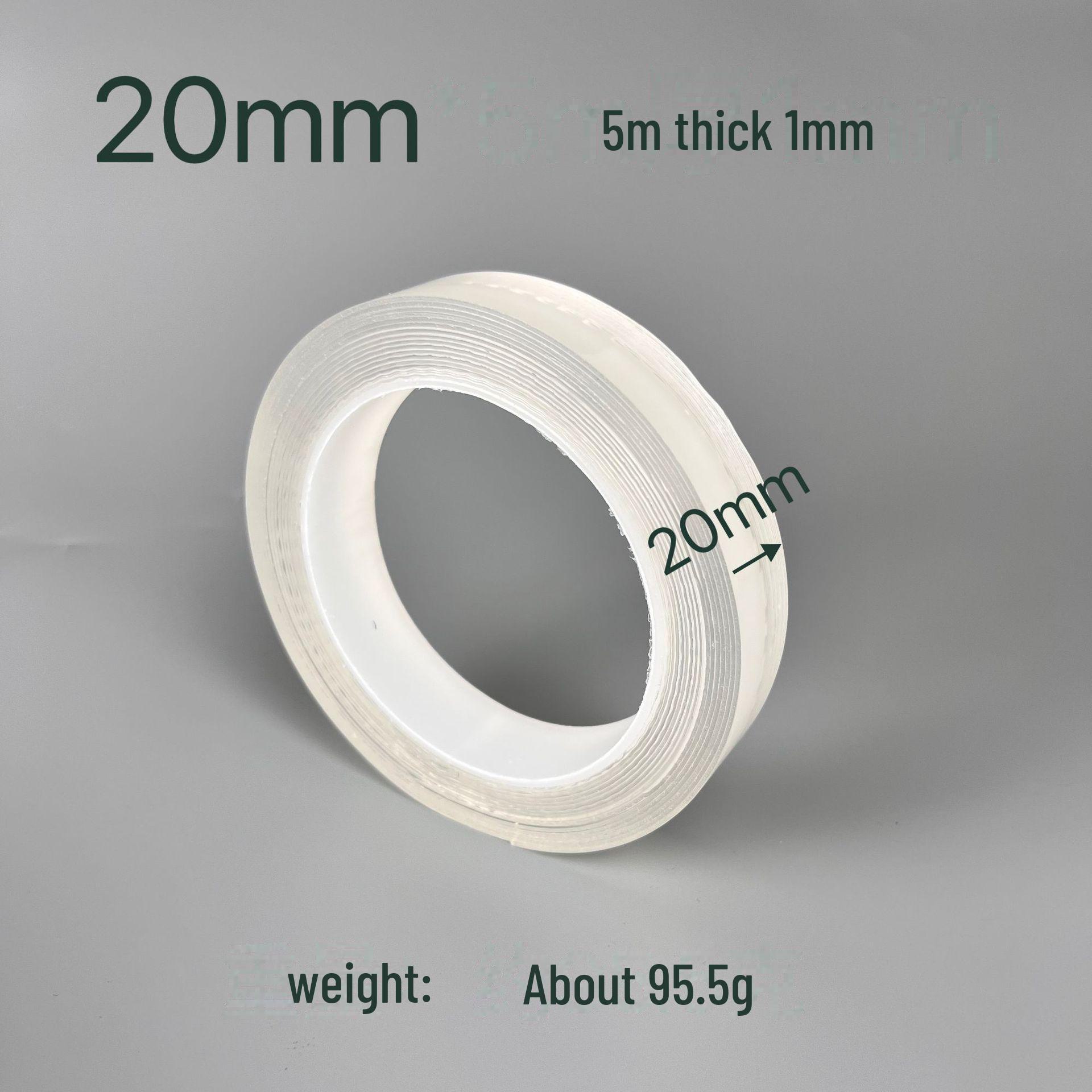 

Акриловая нано двухсторонняя водонепроницаемая прозрачная лента с бесследным клеем для стен и автомобилей 20mm*5m, thickness 1mm прозрачный