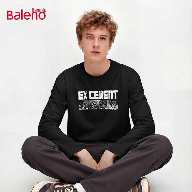 Baleno Unisex Casual Long Sleeve Round Neck Cotton T-Shirt L