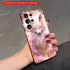 2DFlat Samsung phone case Pink Fox with Golden Ornaments and Cherry Blossoms Applicable to Galaxy S22 S23 S24 S25ULTRA S26 A12 A13 A14 A15 A16