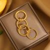 Gold Color Stacking Rings for Women Shiny Zircon Multi Layer Stainless Steel Link Ring 18K Gold Plated Fashion Jewelry Gift