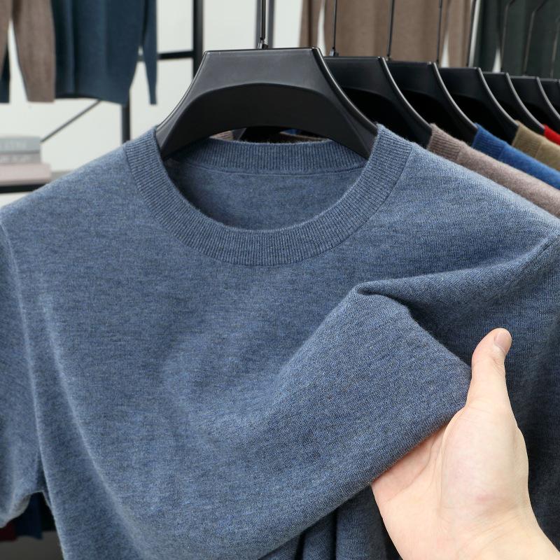 Мужской высококачественный вязаный шерстяной свитер с коротким рукавом для веснылета 3XL 3990₽