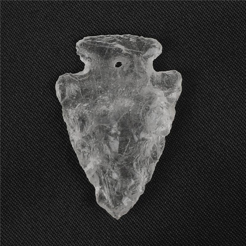 Natural White Crystal Irregular Arrowhead Shape Clear Quartz DIY Making Exquisite with Hole Pendant Decor
