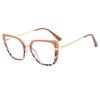 Trendy Oversized Square Glasses Frame Women Leopard Print Cat Eye Blue Light Blocking Eyewear Fashion Spectacle
