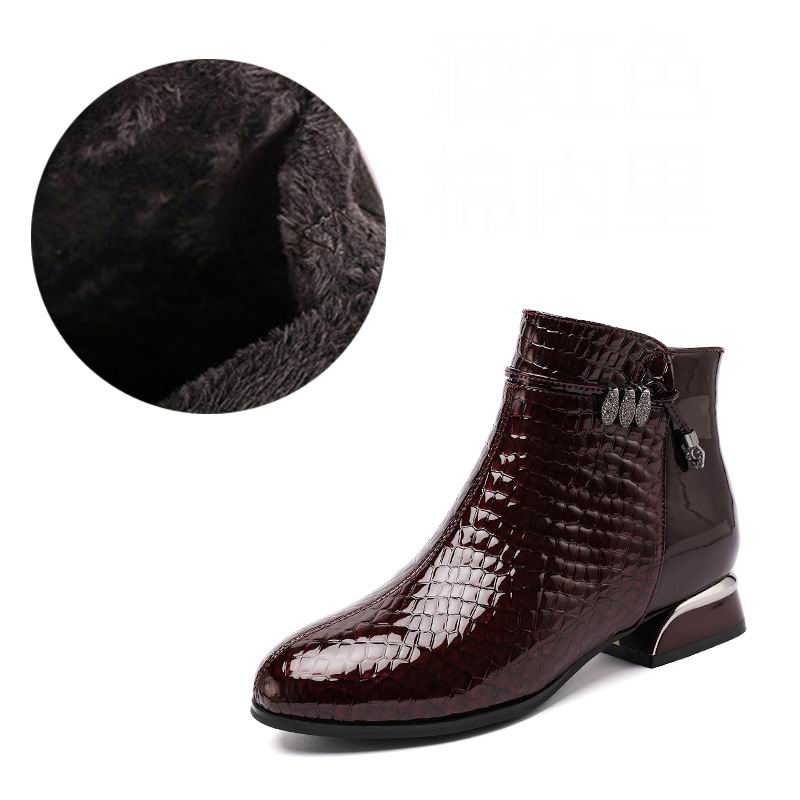 

Модные женские ботильоны GKTINOO с острым носком из натуральной кожи, 2025 Зима, теплые, с меховой плюшевой подкладкой, женская обувь большого размера 43 265