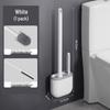 Wall-Mounted Long-Handled Silicone Toilet Brush Set with Base