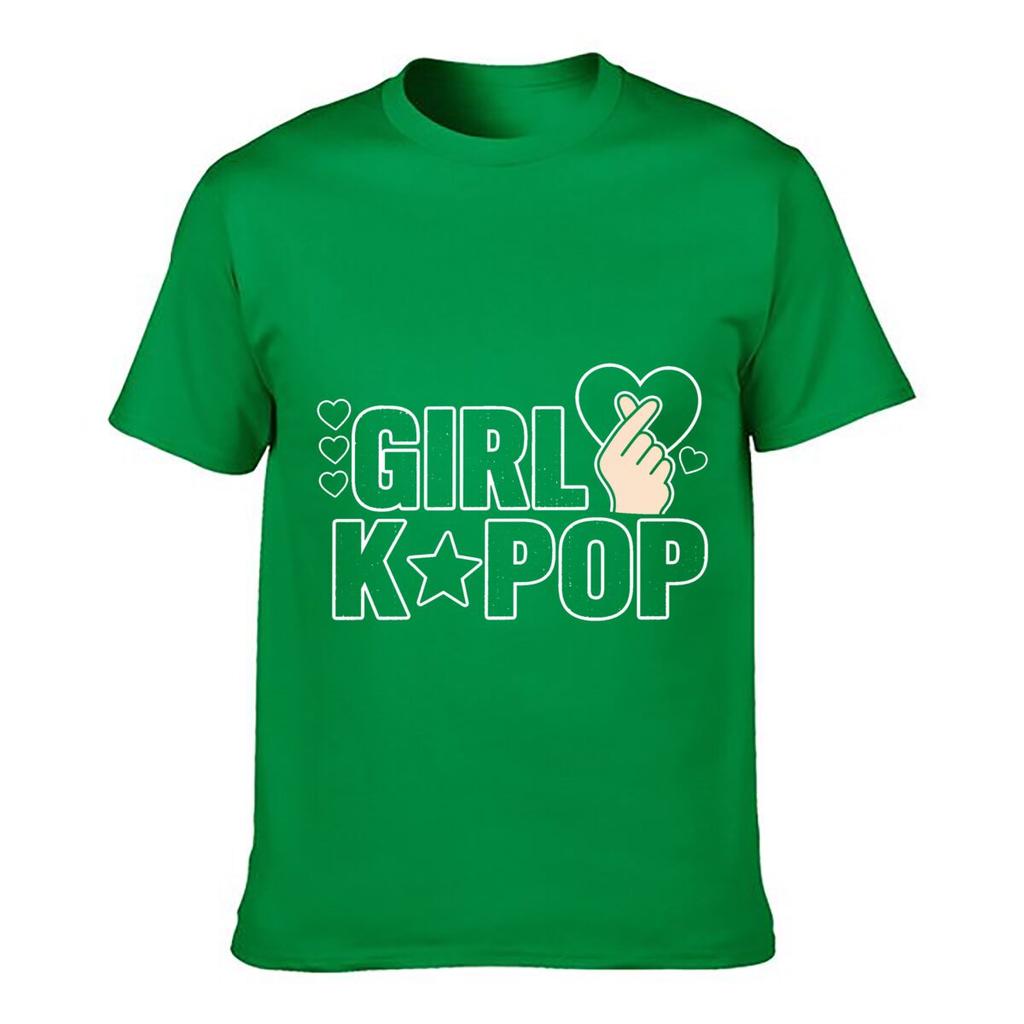 Pink Girl K Pop Heart Graphic Loose Vintage Distressed Washed Casual Tee