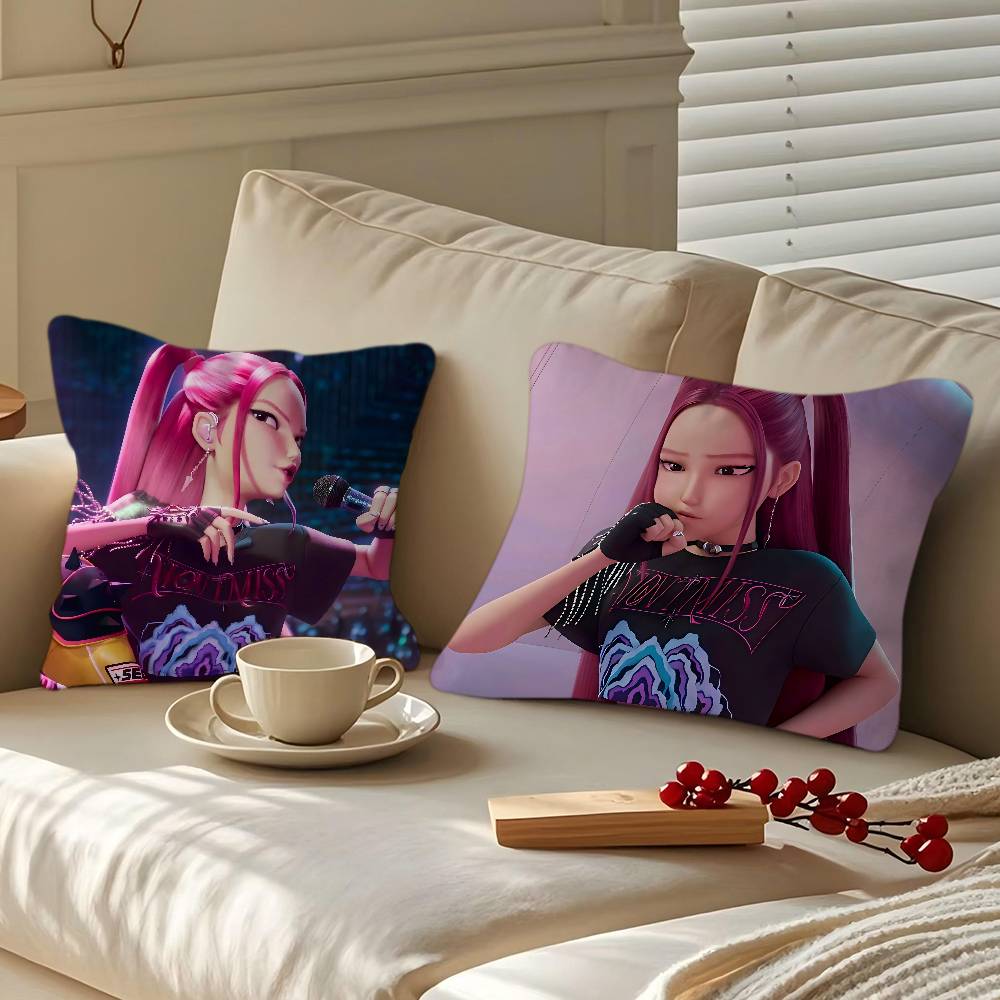 Demon Hunters Mira Throw Pillow Cover 45x45cm Soft Cozy Decorative Pillowcase Covers With Zipper For Couch Sofa Bedroom