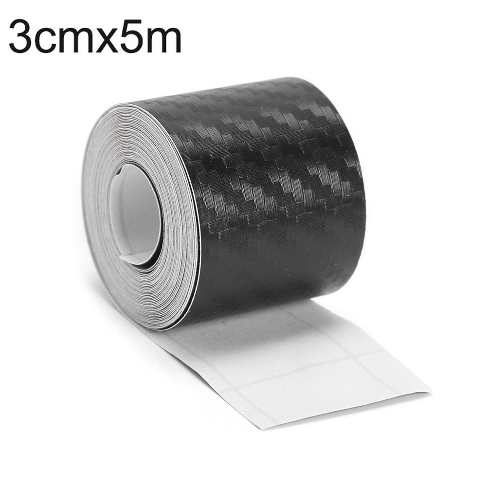 1x Car Door Sill Scuff Cover Sticker 3/5/7cm*5m Anti-Scratch Carbon Fiber Strip