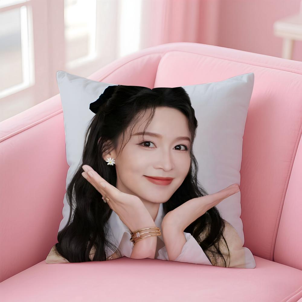 Popular fashion Elegant Chinese actress LLi Qin Cushion Cover Pillow Case Soft Friendly Fabric Concealed Zipper