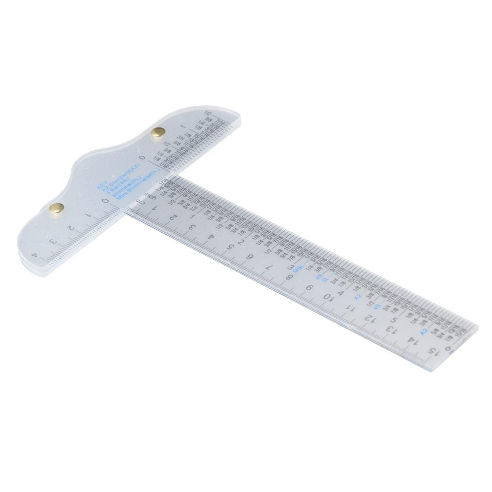 Clear Easy Reference While Crafting Graduated T-Ruler Inch Metric T-Square 6" T-Square Ruler