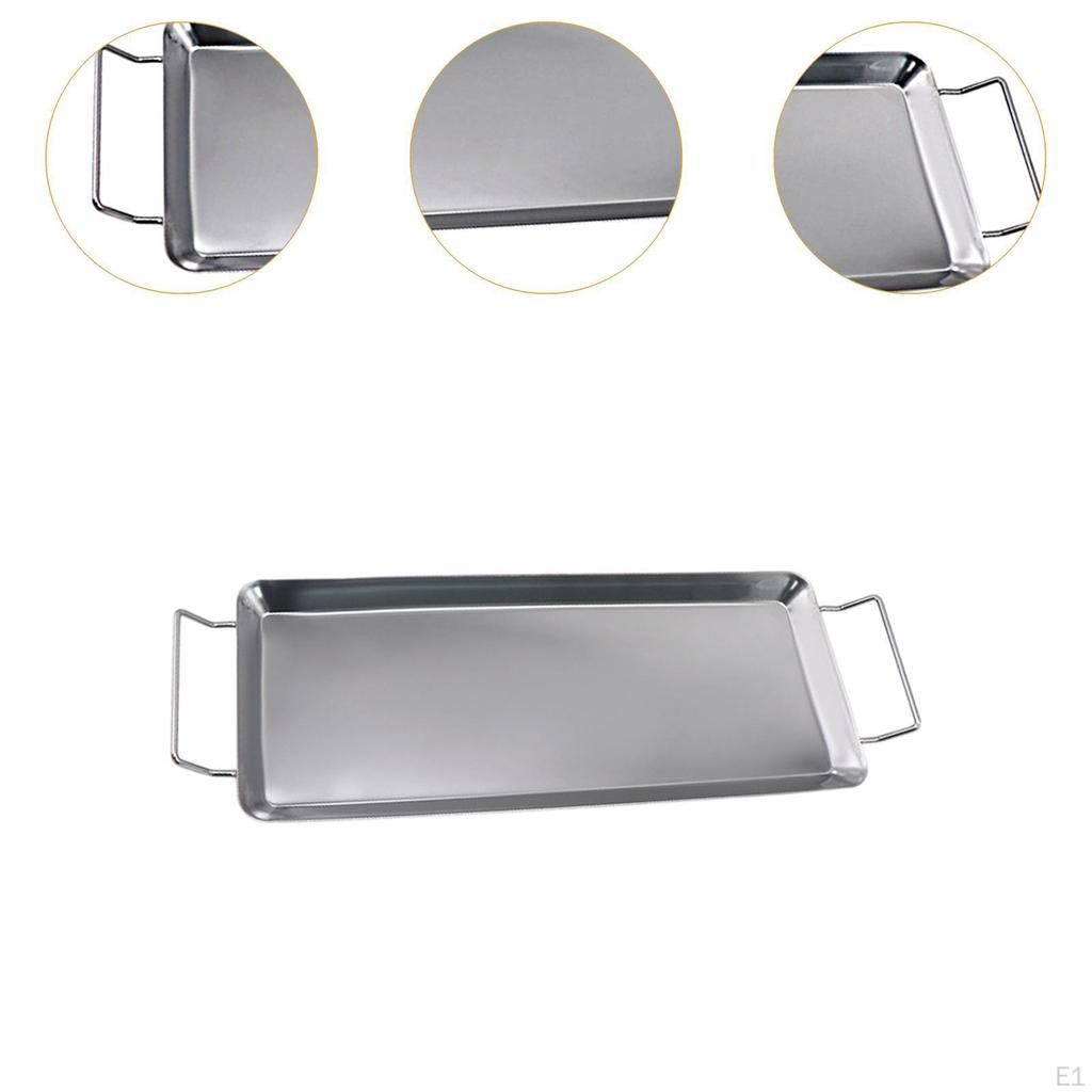 Chicken Wing Drip Pan Grill Tray with Handles Barbecue Tray, Serving Platter for Picnics