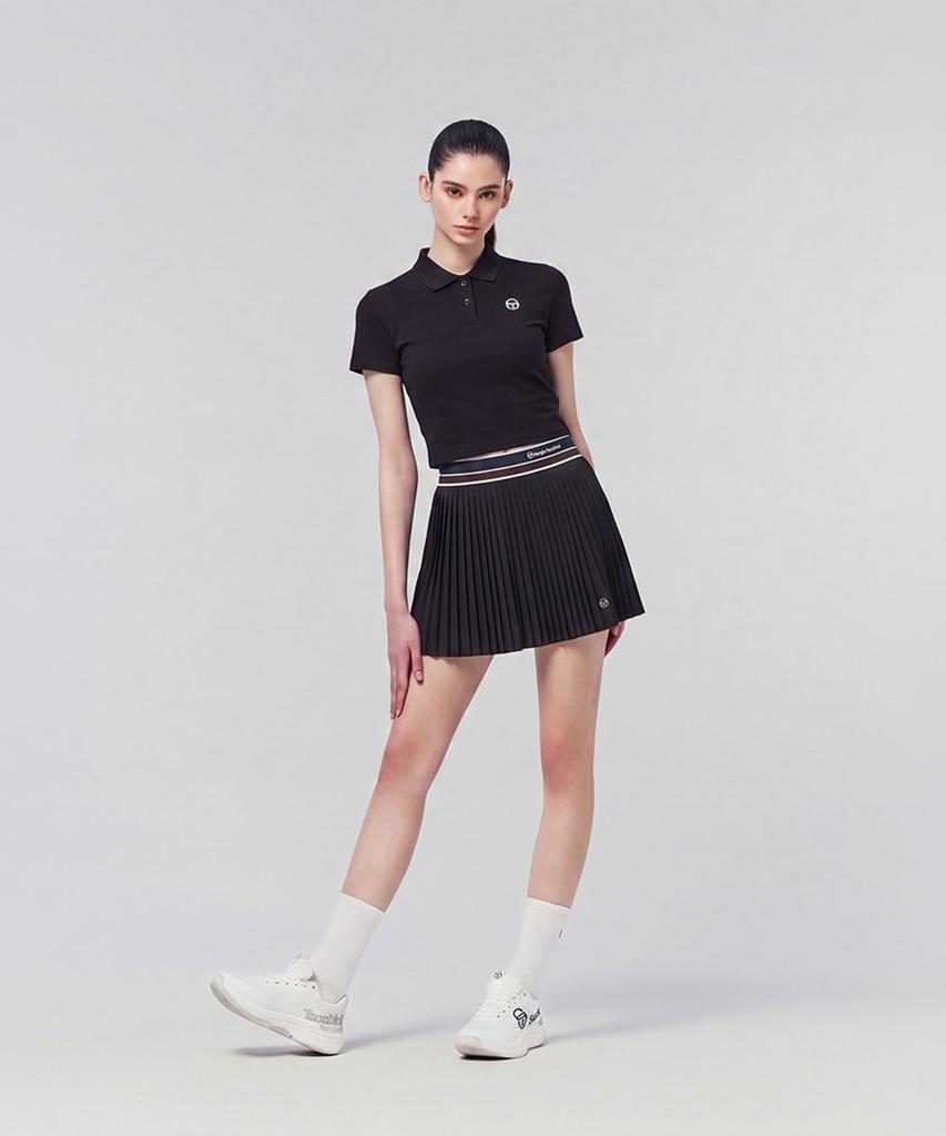 SERGIO TACCHINI W Colorband Flying Fine Pleats Skirt (Black)