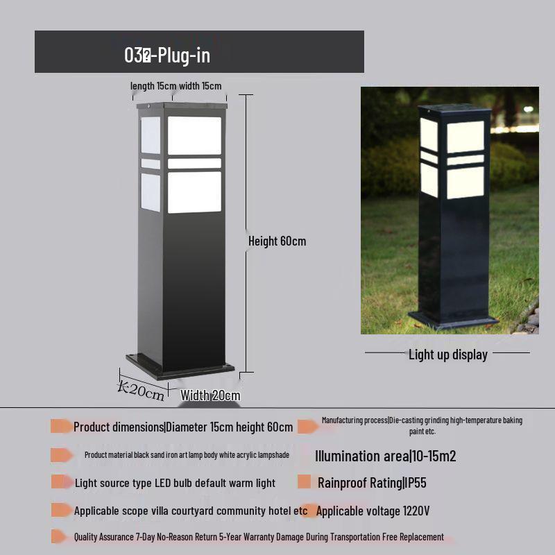 Solar-Powered Waterproof Lawn Light for Outdoor Garden or Villa