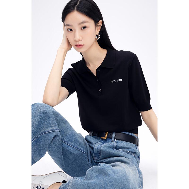 Women s Short Sleeve Polo Collar Knit Top XL