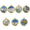 Monet Garden Oil Painting Pearl Pendant Keychain & Jewelry Set