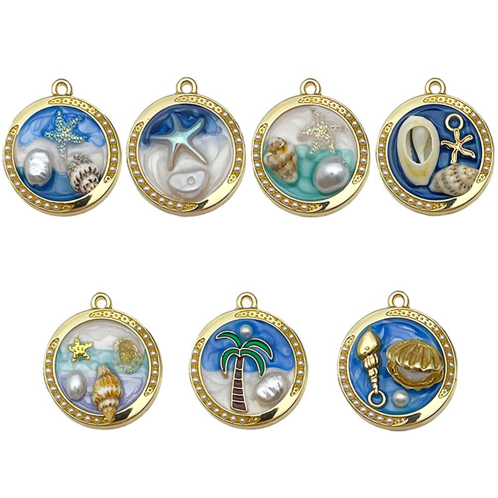 Monet Garden Oil Painting Pearl Pendant Keychain & Jewelry Set