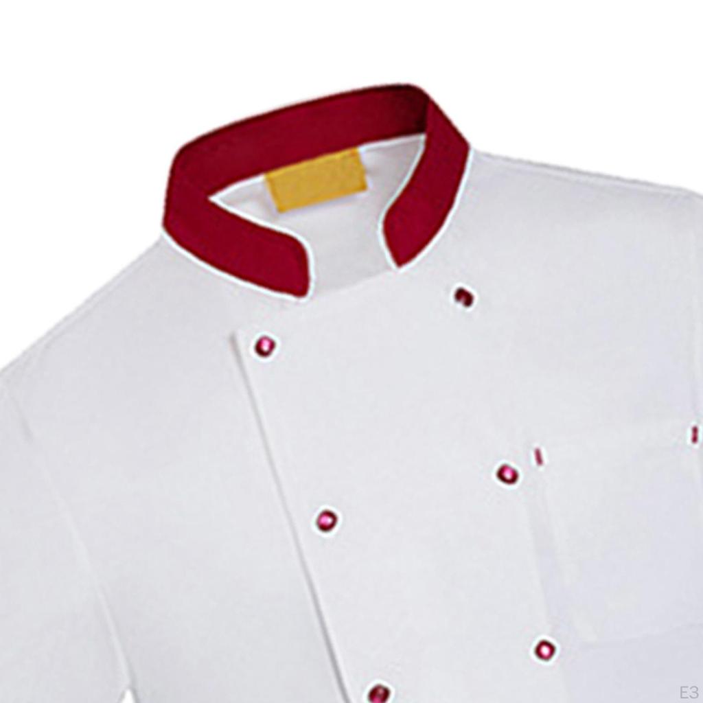 Men Women Uniform Short Sleeve Cooking Clothes Breathable Work Wear Chef Coat Jacket for Kitchen,