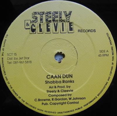 12inch Record SHABBA RANKS  Caan Dun SCT15 Steely  Clevie 1990 UK Reggae Ska  Dub Used