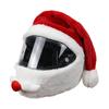 Santa Claus Helmet Hat Christmas Motorcycle Cover, Plush Accessory for Decoration, Xmas Holiday Accessories Men