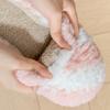Double-spell Diagonal Striped Cotton Slippers Plush Embroidered Cotton Mop Autumn and Winter Home Warmth Lightweight Couple Hair Slippers