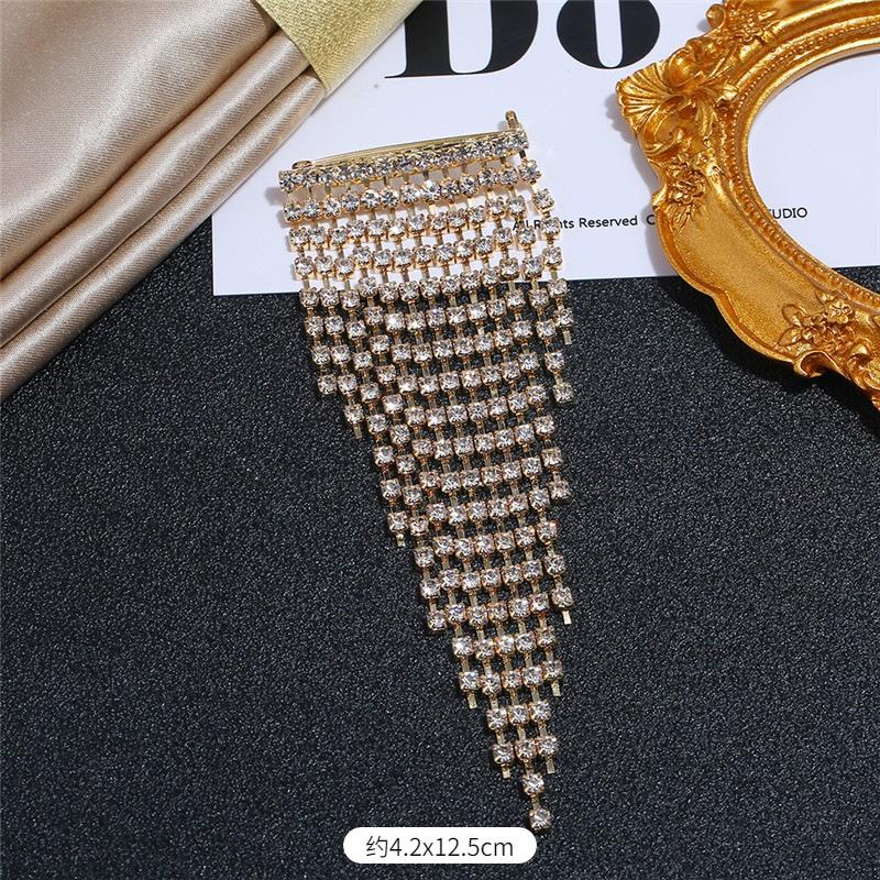 Europäische und koreanische Luxus-Persönlichkeit Flash Diamant Fransen Brosche Temperament vielseitig Perlen Corsage Reihe Diamant Anstecknadel Anzug Strickjacke Accessoires