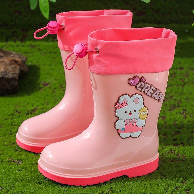 Kinder-Regenstiefel für Mädchen, Gummi-Schuhe für Kleinkind-Mädchen, Rutschfeste Regenstiefel für Jungen, Schüler und Kleinkinder, Wasserdichte Wasserschuhe
