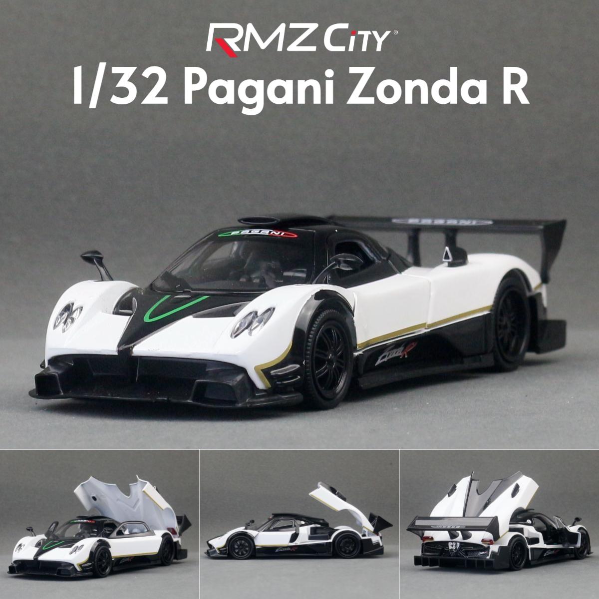 

1/32 Pagani Zonda R Toy Car Model RMZ CiTY Diecast Metal Miniature Super Sport Sound & Light Collection Pull Back Gift For Boys белый