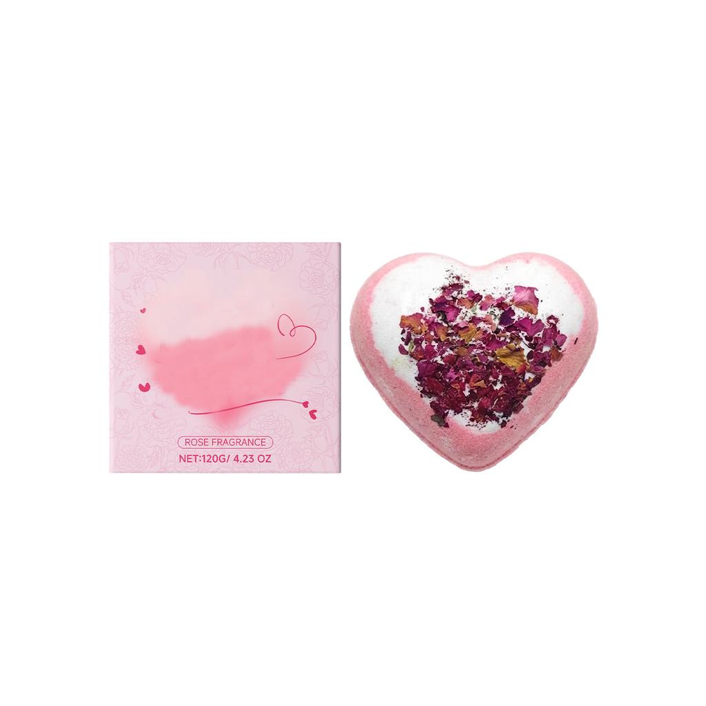Rose Heart-shaped Bath Bubble Ball, Bath Ball, Serum Bath, Cleansing Pore Skin Spa