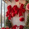 Large red velvet bow Christmas tree decoration ornament, for Christmas, weddings, hotels, and party decorations