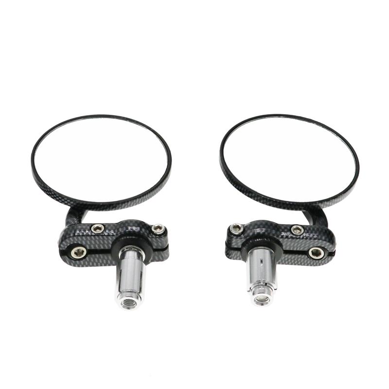 LMoDri 2Pcs Motorcycle Rear View Mirrors Round 7/8" Handle Bar End Foldable Motorbike Side Mirror For Suzuki Kawasaki