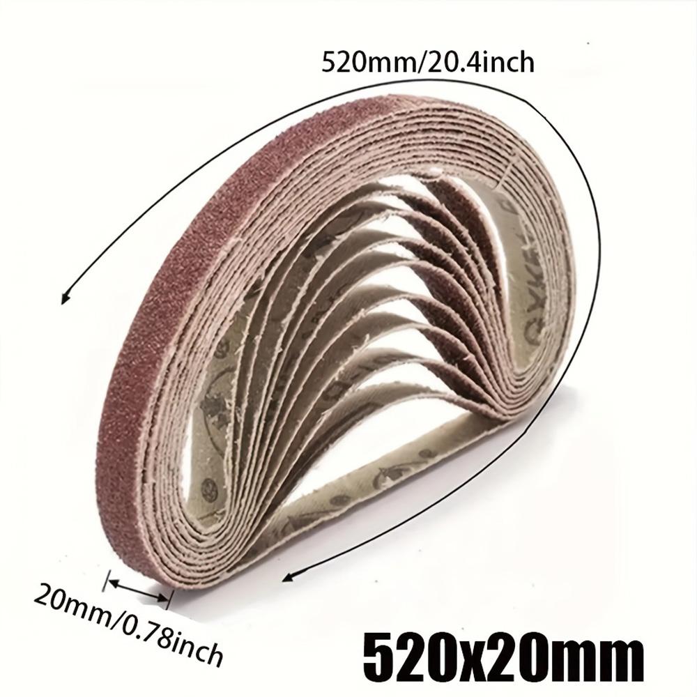 10pcs Belt Set 20.4" X 0.78" Sanding Belts, 60/100/240/320/800 Grits, Small Mini Belt Sander for Woodworking, Metal Polishing