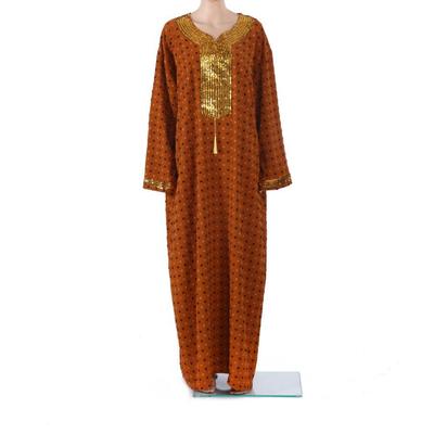 Elegant Slim-Fit Middle Eastern Women's Robe with Hot Stamping, Perfect for Modern Muslim Fashion