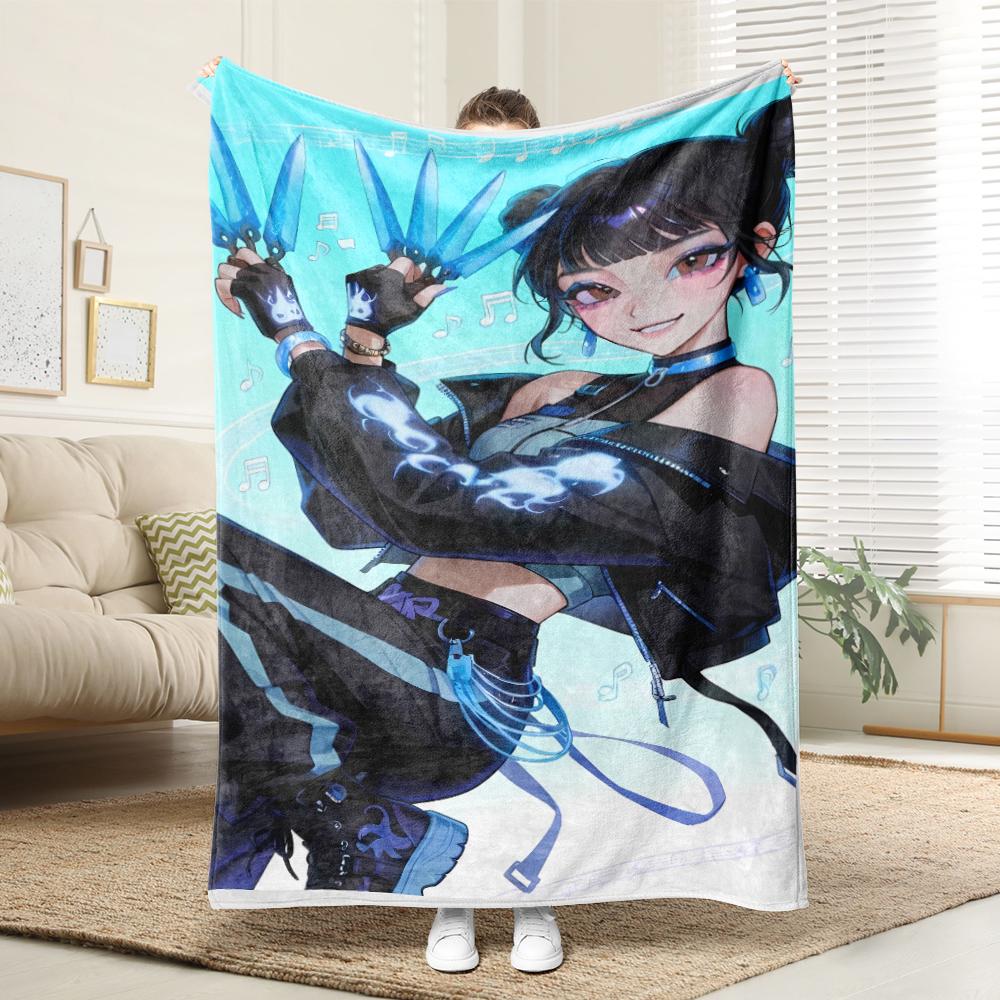 

KPop Demon Hunters Colorful anime girl blanket: various shapes, fantasy patterns, comfortable and fashionable at home 30x40in
