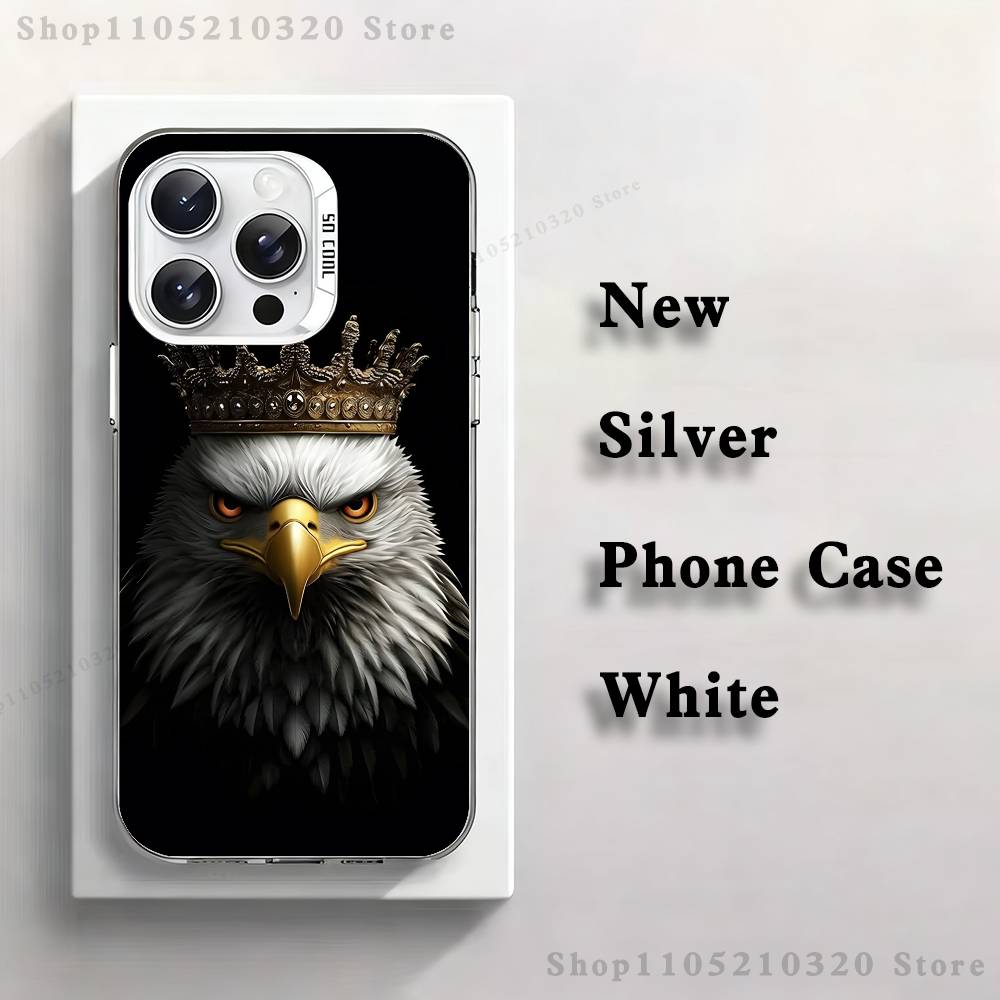 Cool Animal Eagle Art Phone Case For iPhone 17,16,15,14,13,12,11,Pro,Max,Plus,E,Air,Mini White Tpu Cover