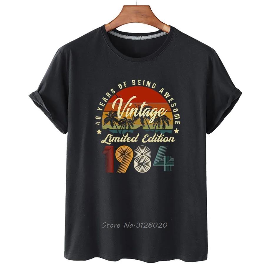 Men Women Birthday Anniversary Tshirt 1964 1974 1984 Family Party Cotton T Shirt Short Sleeve Tshirt Vintage Tee Gift Clothes