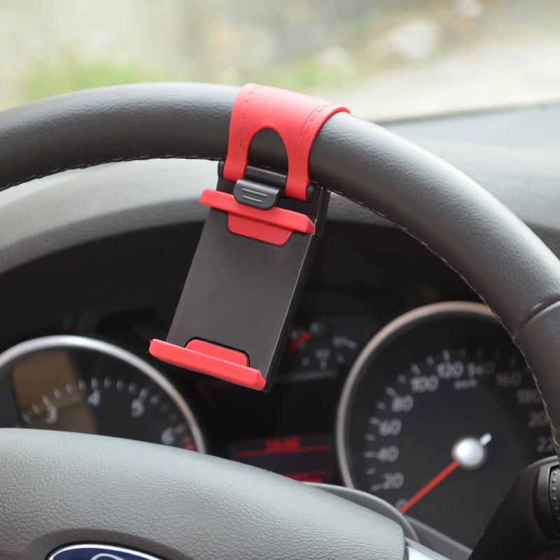 Car Steering Wheel Mobile Phone Holder Universal Mount Buckle Phone Holder for Steering Wheel Navigation Car Auto Accessories