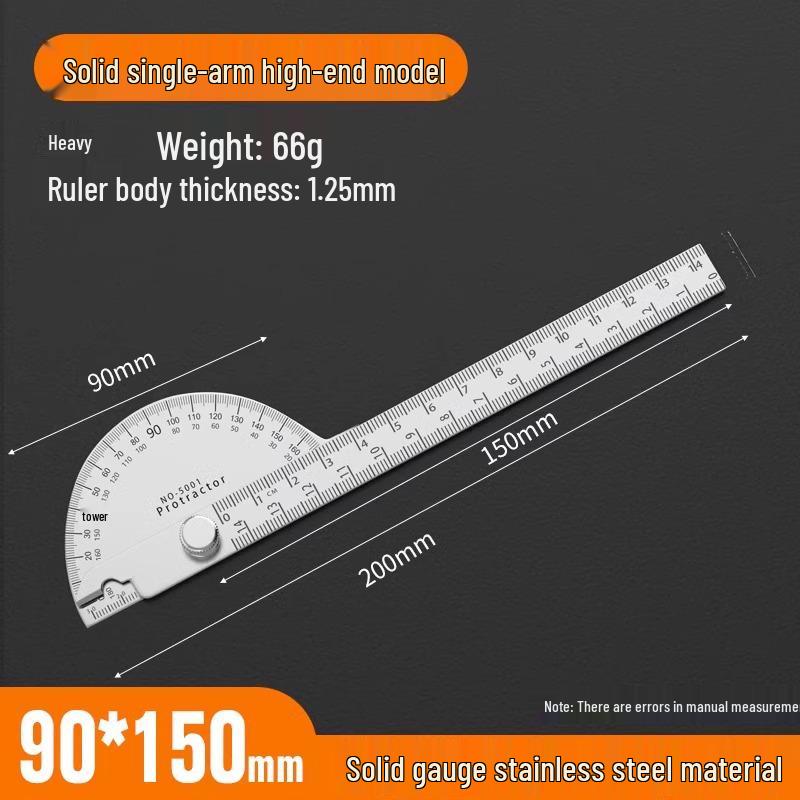 High-Precision Multifunctional Stainless Steel Angle Ruler for Woodworking and Industrial Use