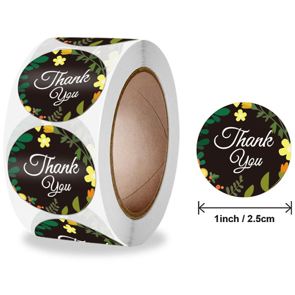 500pcs Thank You Stickers Green Flowers Thank You Labels for Birthday, Weddings, Giveaways, and Small Business Shipping Stickers
