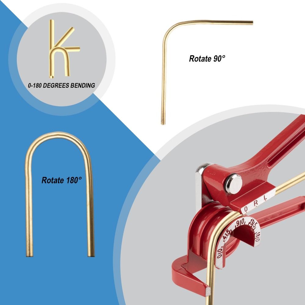 0-180 Degrees 3 in 1 Tubing Bender Adjustable Manual Pipe Bender Tube Bender Tool  Copper Pipe